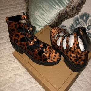 ASOS cheetah chunky heeled sandal